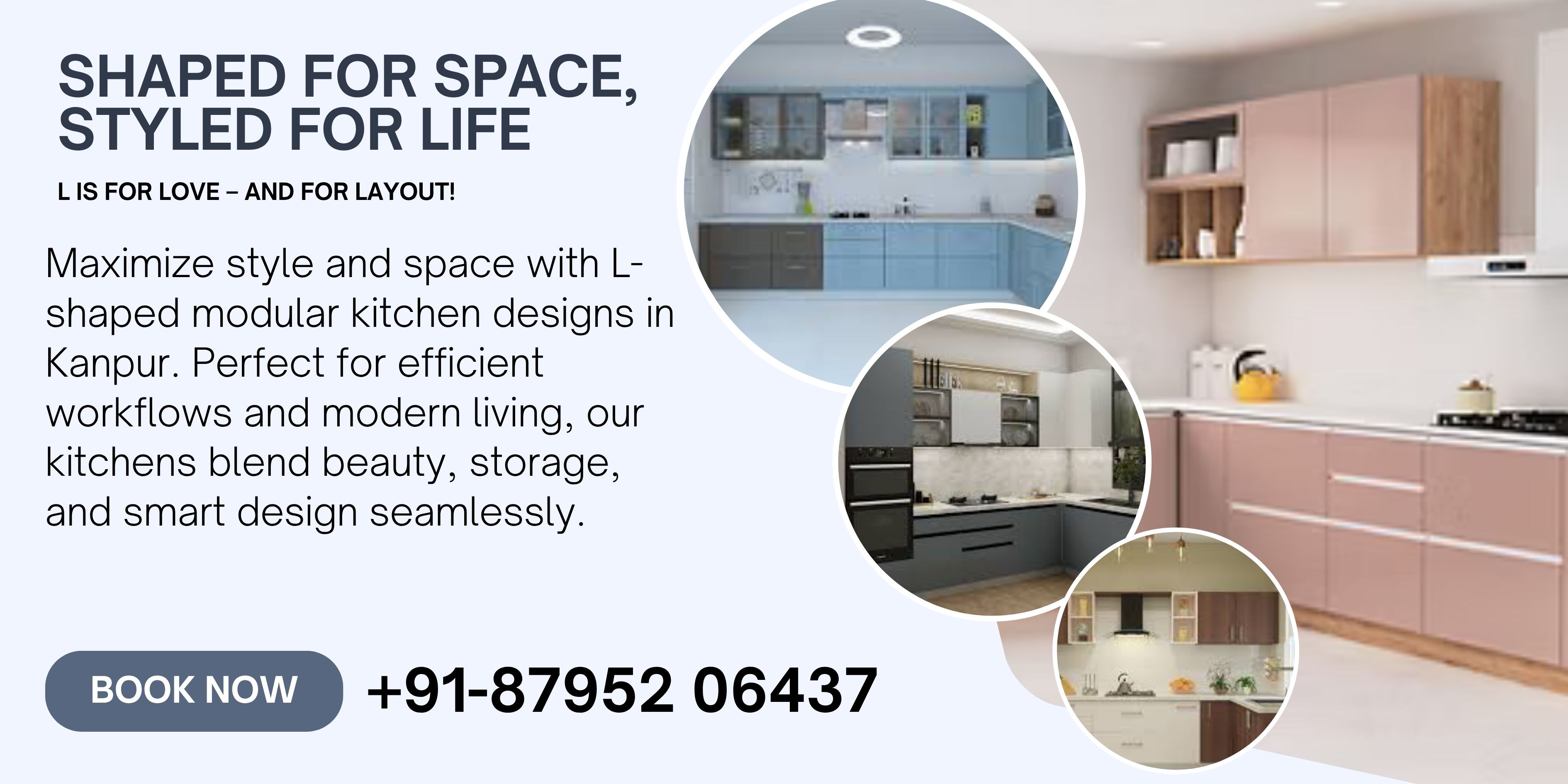L Shaped Modular Kitchen Design in Kanpur