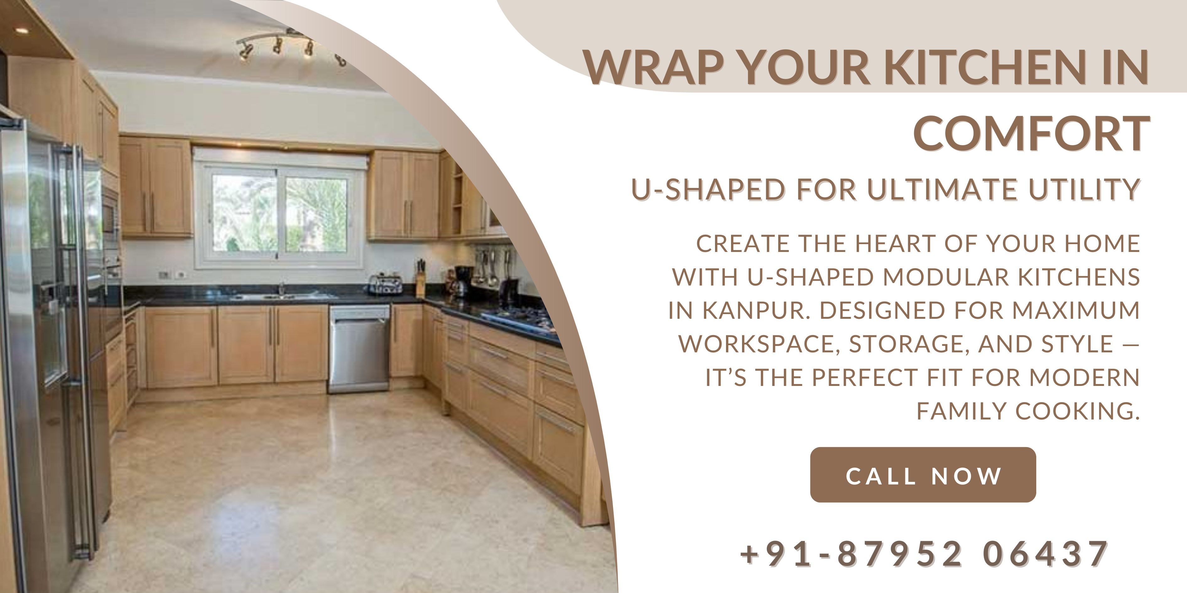 U Shaped Modular Kitchen in Kanpur