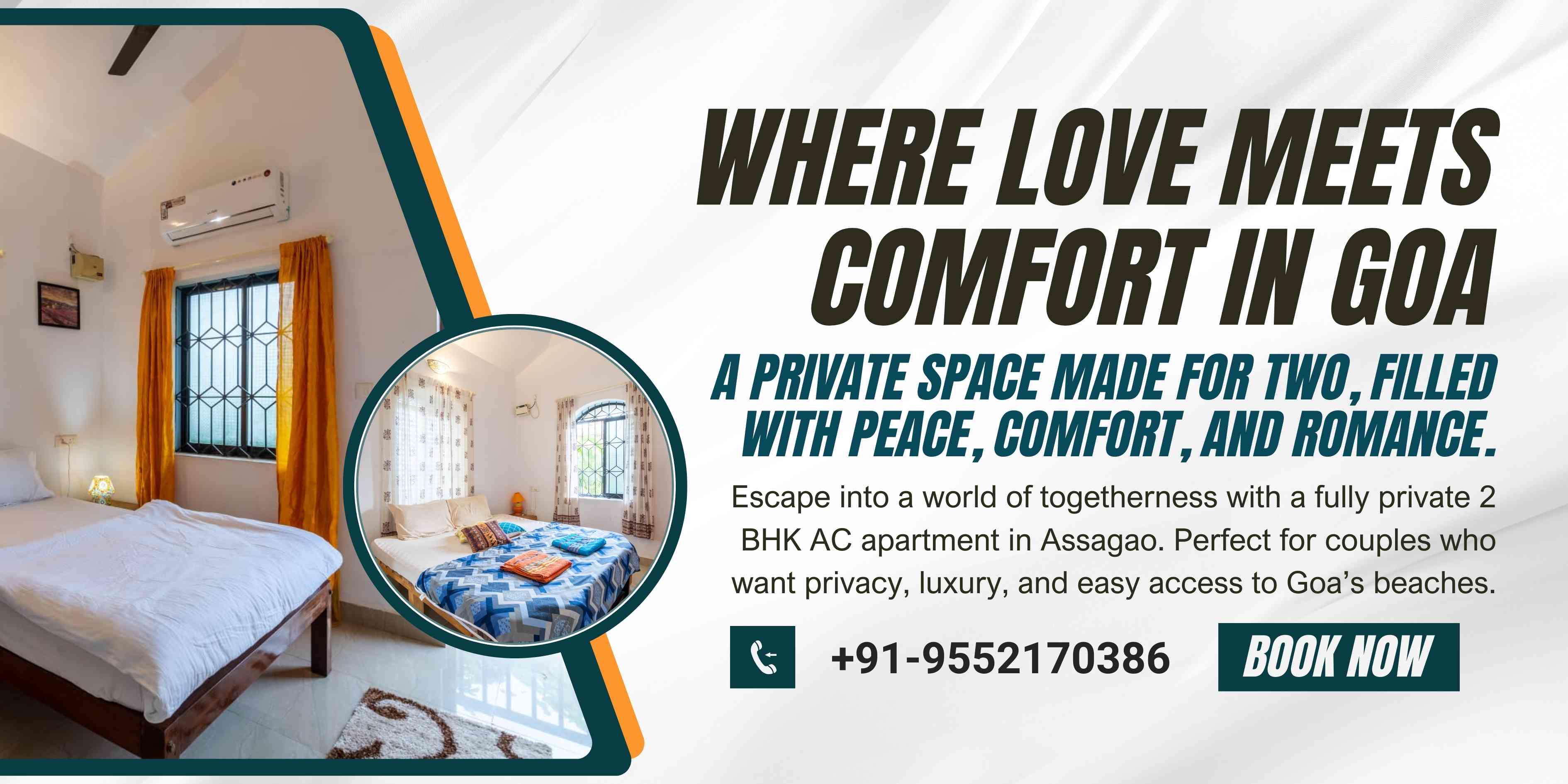 Private 2 BHK AC Apartment for Couples