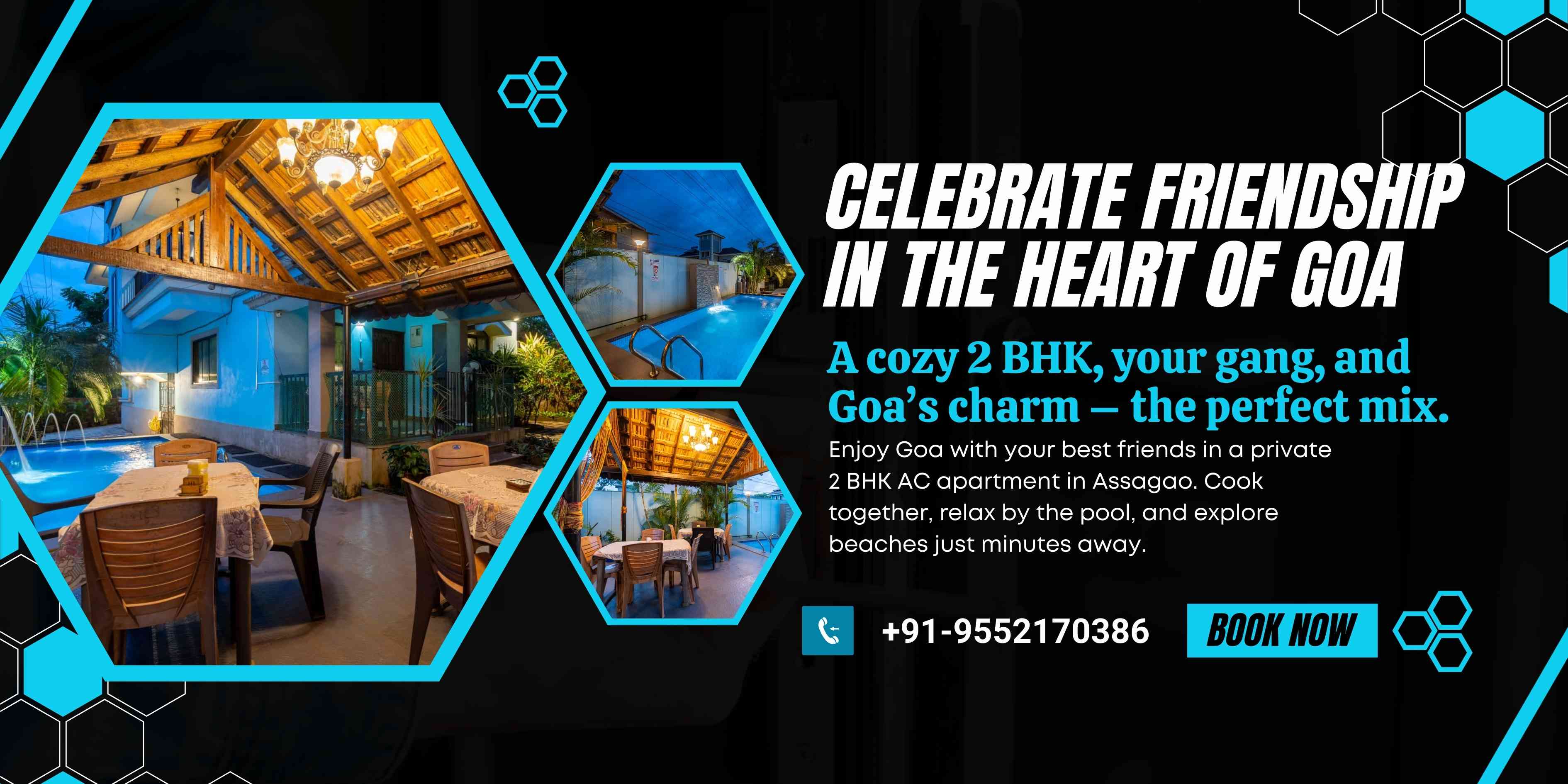 Private 2 BHK AC Apartment for Group of Friends