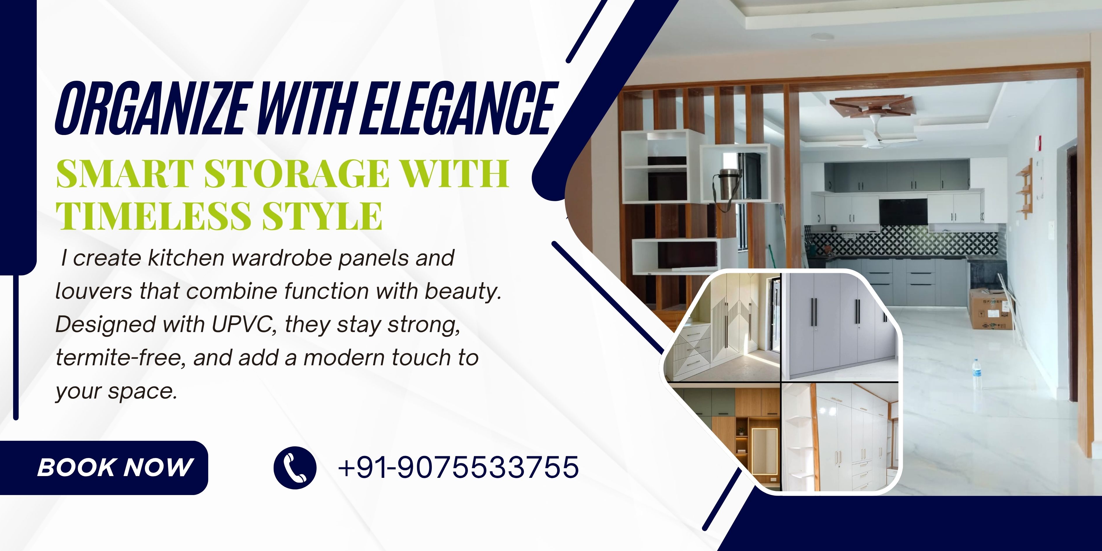 Kitchen wordrobe panels Louvers