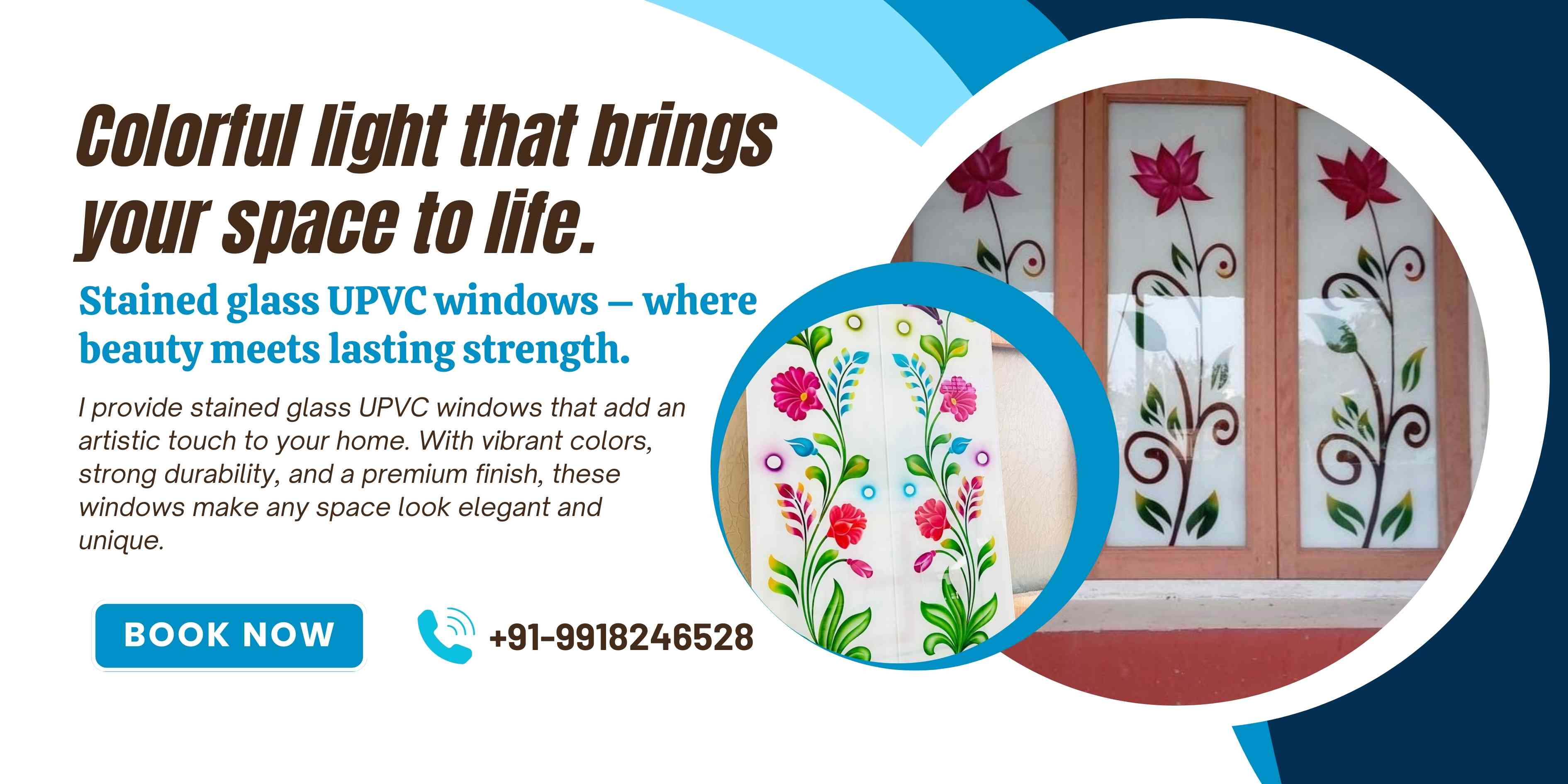 Stained glass UPVC window